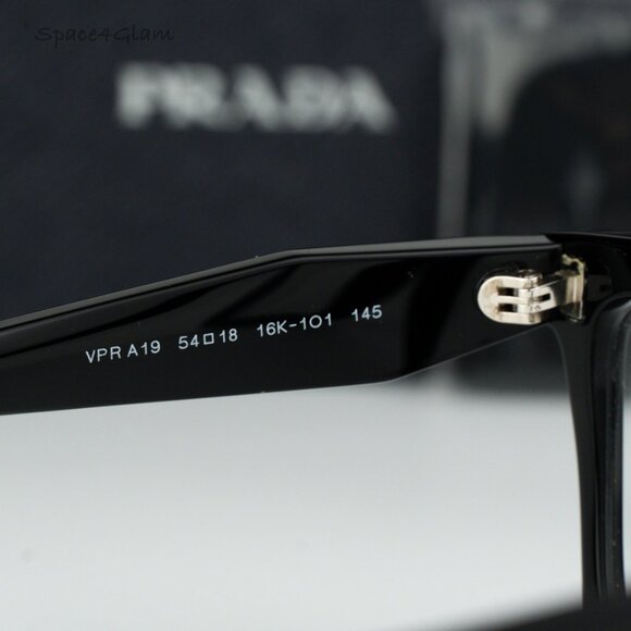 BRAND NEW Prada PRA19V 16K1O1 Black Square Demo Women Eyeglasses - Picture 6 of 8